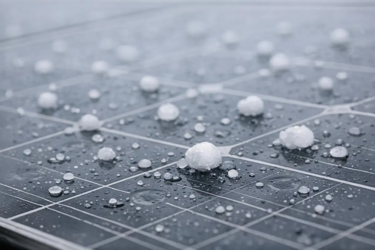 panneau solaire et grele