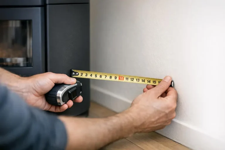 norme poele a bois distance