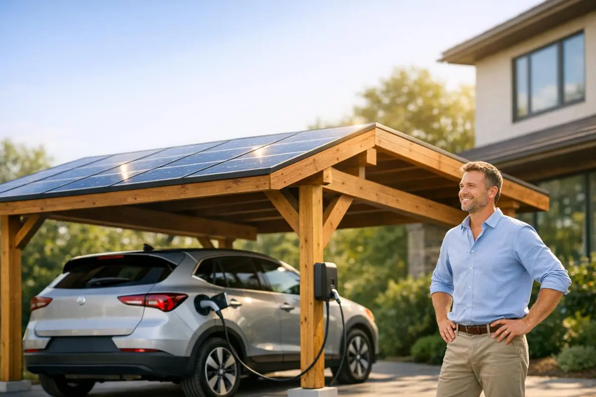 carport solaire bois